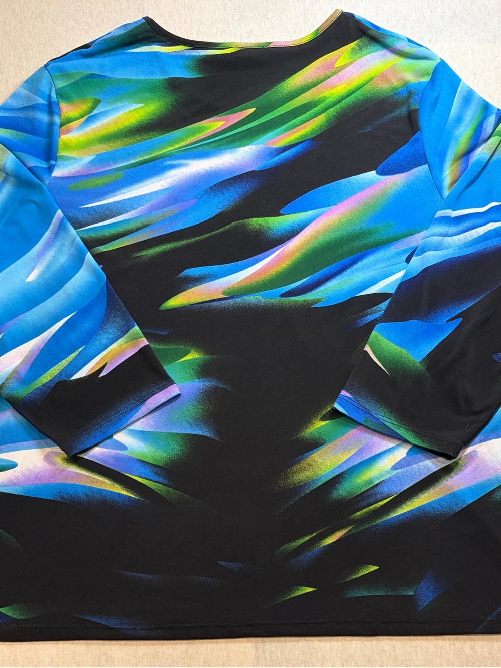 Allison Daley Blue Multicolor Abstract Long Sleeve Top - Picture 5 of 5